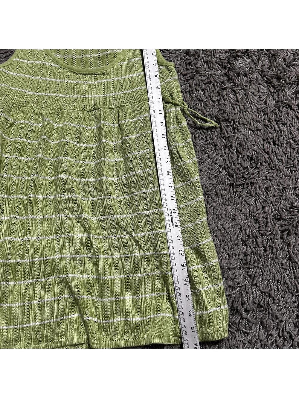 Y2K Vintage Knit Light Green Stripped Baby Doll Dress Size S - Picture 6 of 6